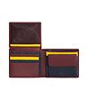 Кожен портфейл в бордо с цветни джобове Markos-2 снимка
