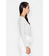 Светлосива дамска блуза с бял панел Marisa-1 снимка