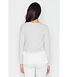 Светлосива дамска блуза с бял панел Marisa-2 снимка