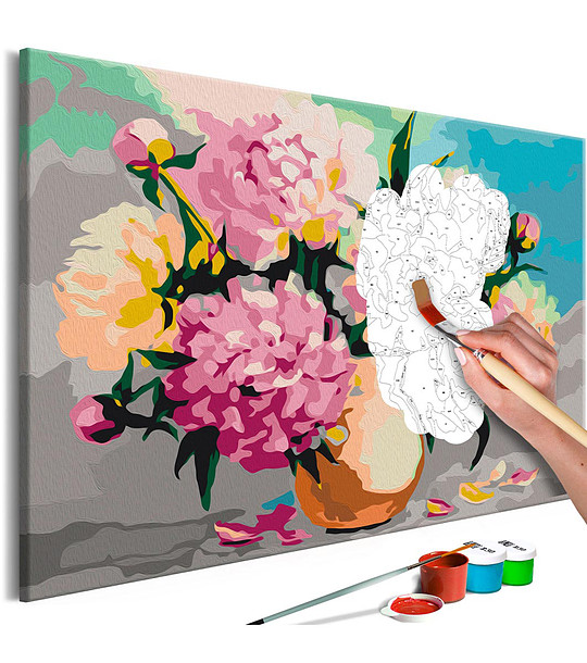 Пано за оцветяване по номера Flowers in Vase снимка