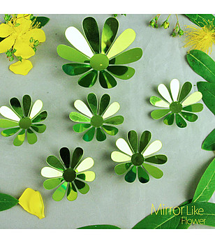 Комплект от 12 броя зелени декоративни цветя снимка