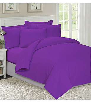 Двоен спален комплект в лилав цвят снимка