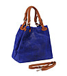Дамска кожена чанта в син нюанс Olimpia-2 снимка