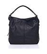 Черна кожена дамска чанта с ципове Marisa-1 снимка