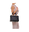 Черна дамска релефна чанта от естествена кожа Amanda-4 снимка