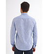 Мъжка синя риза от памук и лен Dede-1 снимка