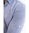 Мъжка синя риза от памук и лен Dede-4 снимка