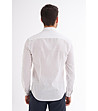 Бяла мъжка риза от памук и лен Leon-1 снимка