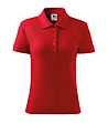 Дамска памучна червена тениска с яка Niki-0 снимка