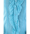 Синя дамска риза с памук-3 снимка