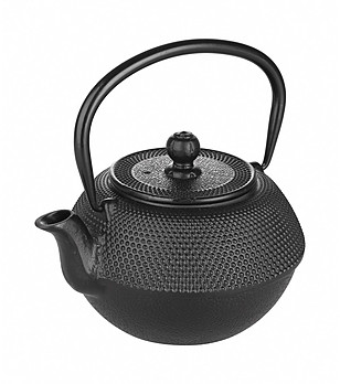 Черен чугунен чайник за индукционни котлони 720 мл снимка