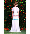 Дълга бяла рокля с флорални мотиви-1 снимка