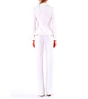 Бял дамски костюм от сако и панталон-1 снимка