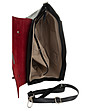 Черна кожена дамска чанта с капак в цвят бордо Alla-2 снимка