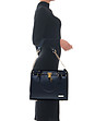 Дамска кожена чанта в тъмносиньо Rita-4 снимка