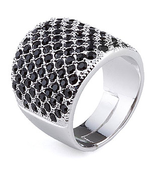 Дамски пръстен с черни кристали Promesa снимка