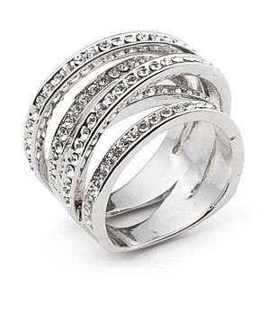 Дамски пръстен с покритие от бяло злато Aura снимка