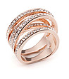 Ефектен дамски пръстен с покритие от розово злато-0 снимка