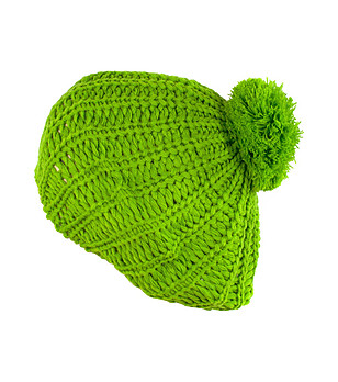 Зелена дамска шапка с помпон снимка