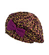 Дамска шапка в меланж на лилаво и цвят горчица-0 снимка