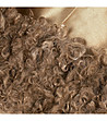 Дамска кафява шал-яка от еко каракул-4 снимка