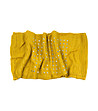Дамски шал в цвят горчица със сребриста декорация-0 снимка