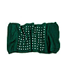 Дамски тъмнозелен шал със сребриста декорация-0 снимка