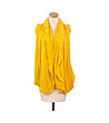 Жълт дамски шал с къдрички-0 снимка