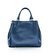 Дамска синя кожена чанта с катинарче Aura-1 снимка