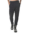 Черен мъжки панталон с принт-0 снимка