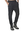 Черен мъжки панталон с принт-2 снимка