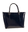 Синя дамска кожена чанта с катарами Flavia-0 снимка