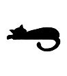 Черен стикер Коте-1 снимка