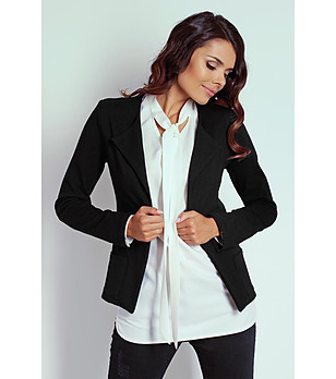 Черно памучно дамско сако Issa снимка