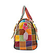 Многоцветна кожена чанта с ромбовидни мотиви Demi-3 снимка