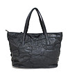 Черна дамска кожена чанта с декоративни цветя Tessa-1 снимка