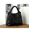 Черна дамска кожена чанта Darla-2 снимка