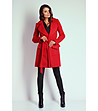 Червено дамско палто с вълна Alisa-0 снимка