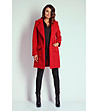 Червено дамско палто с вълна Alisa-2 снимка