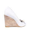 Бели дамски обувки от естествена кожа-3 снимка