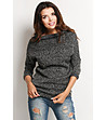 Дамски пуловер в меланж на графит и сиво Ziza-0 снимка
