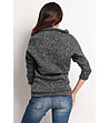 Дамски пуловер в меланж на графит и сиво Ziza-1 снимка
