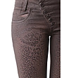 Кафяв дамски панталон с леопардови шарки-3 снимка
