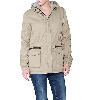 Бежово дамско яке с качулка Cocorico снимка