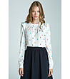 Дамска блуза в цвят екрю с принт Magnolia-0 снимка