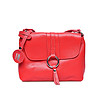 Дамска кожена чанта за рамо в червено Bianca-1 снимка