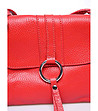 Дамска кожена чанта за рамо в червено Bianca-3 снимка