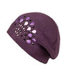 Виолетова дамска шапка с декорация Mona-0 снимка