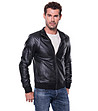 Мъжко кожено яке в черно Bruno-2 снимка