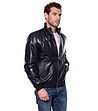Кожено мъжко яке в черно Andrei-2 снимка